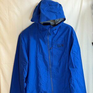 NWT Mountain HardWear Men's Stretch Plasmic Hooded Rain Jacket - Blue - XXL